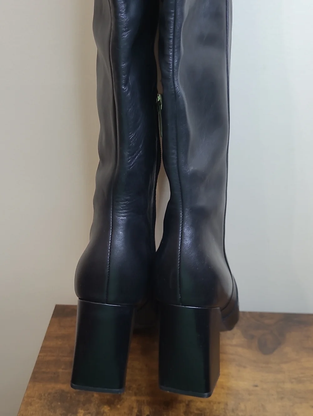 Naturalizer LYRIC Black Leather Over-the-Knee Block Heel Boots size 8.5